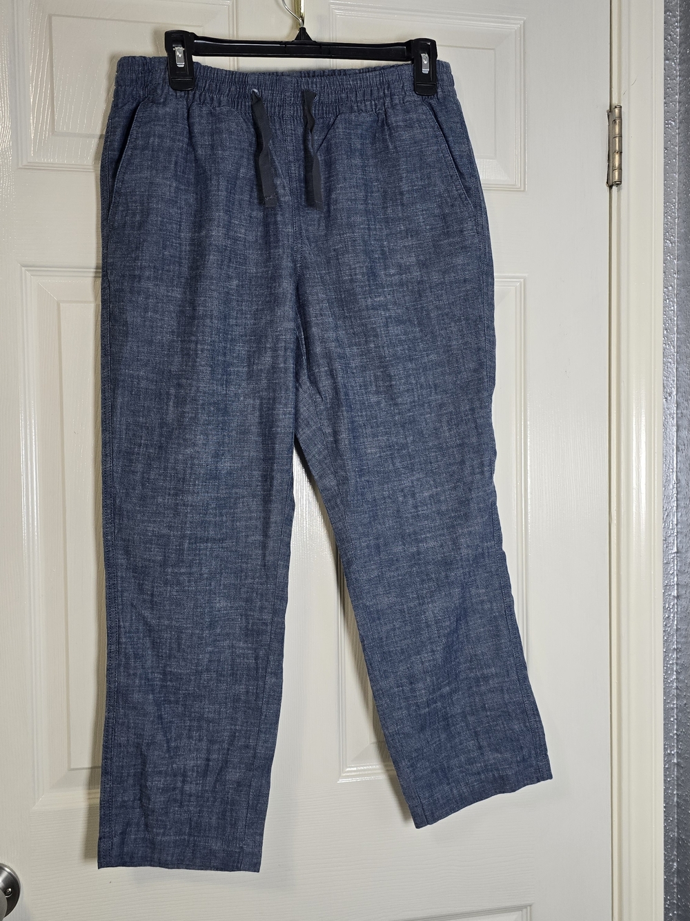 Women’s Elastic-Waist Linen-Blend Pants - Blue